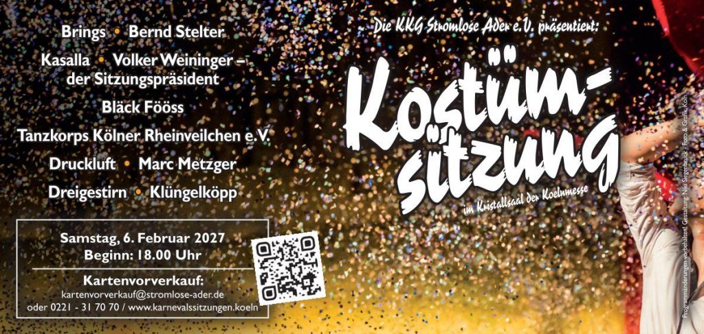 Kostümsitzung, Samstag 06. Februar 2027 - 18 Uhr