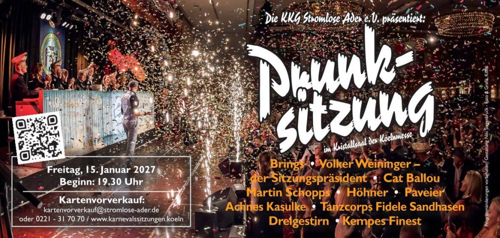 Prunksitzung, Freitag 15.01.2027 - 19:30 Uhr