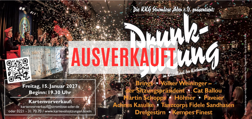 Prunksitzung der KKG Stromlose Ader e.V. am 15.01.2027 - AUSVERKAUFT